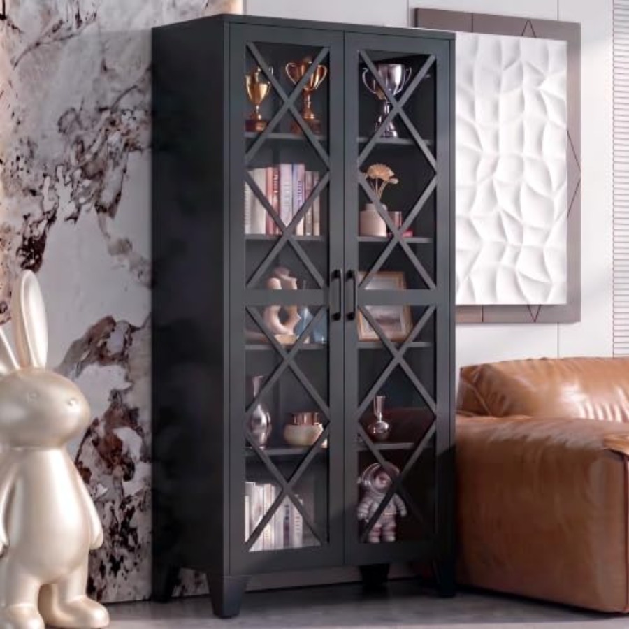 Glass Cabinet Display - خزانة عرض زجاجية 71 H للاستخدام