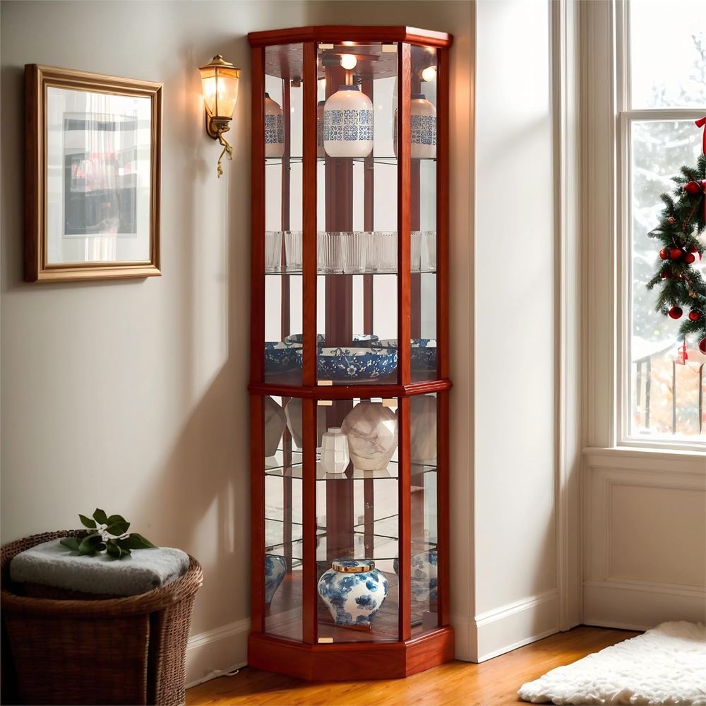 Glass Cabinet Display - خزانة عرض زجاجية مضاءة بارتفاع 70