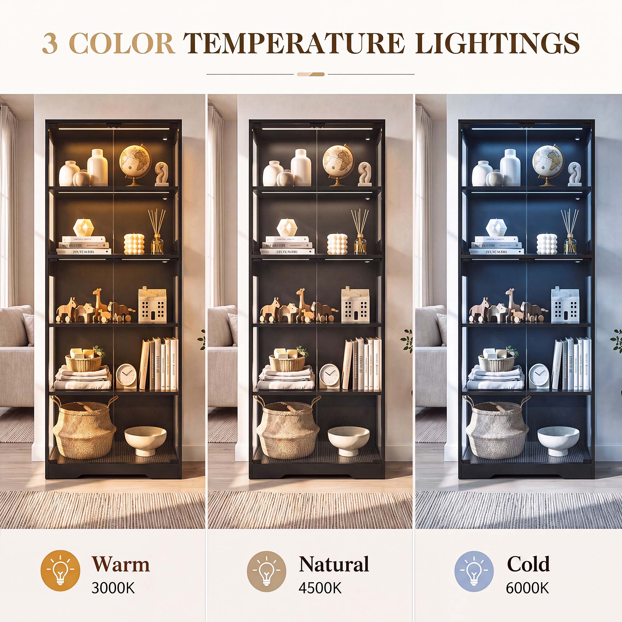 خزانة عرض TCGBKAF ذات 5 طبقات  - مراجعة Glass Cabinet Display وسعره