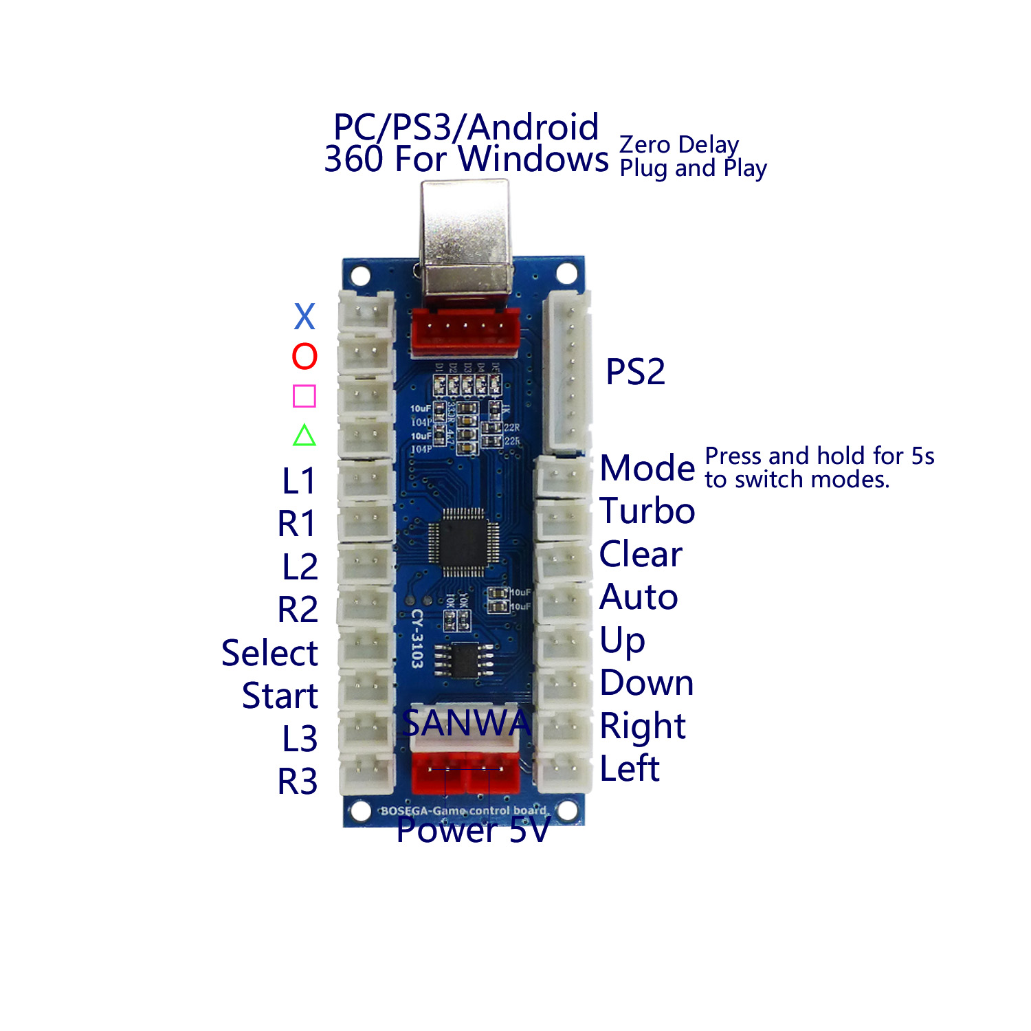 لوحة تحكم ألعاب الأركيد SJ@JX  - مراجعة Arcade Button Pcb وسعره