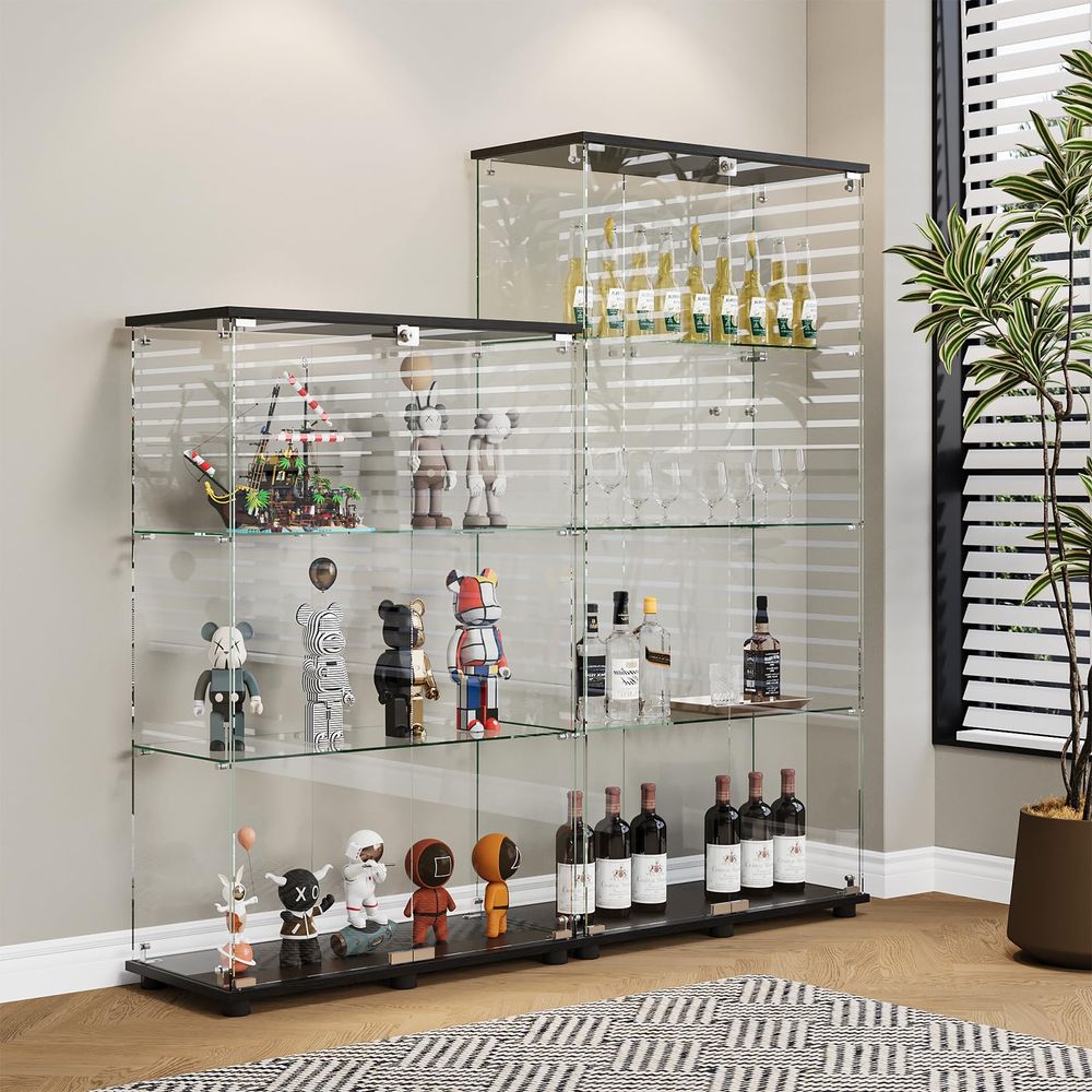 خزانة عرض بـ 4 أرفف وأبواب مزد - مراجعة Glass Cabinet Display وسعره
