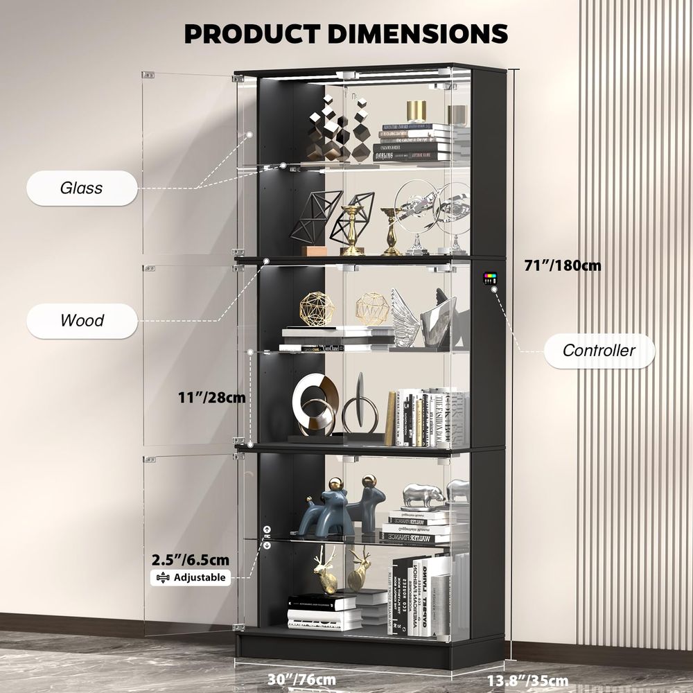 خزانة عرض زجاجية بـ 6 طبقات، خ - مراجعة Glass Cabinet Display وسعره
