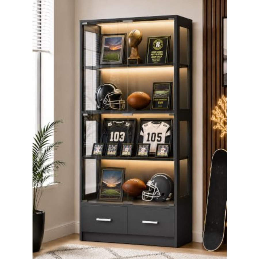 خزانة عرض زجاجية بطول 67 بوصة  - مراجعة Glass Cabinet Display وسعره