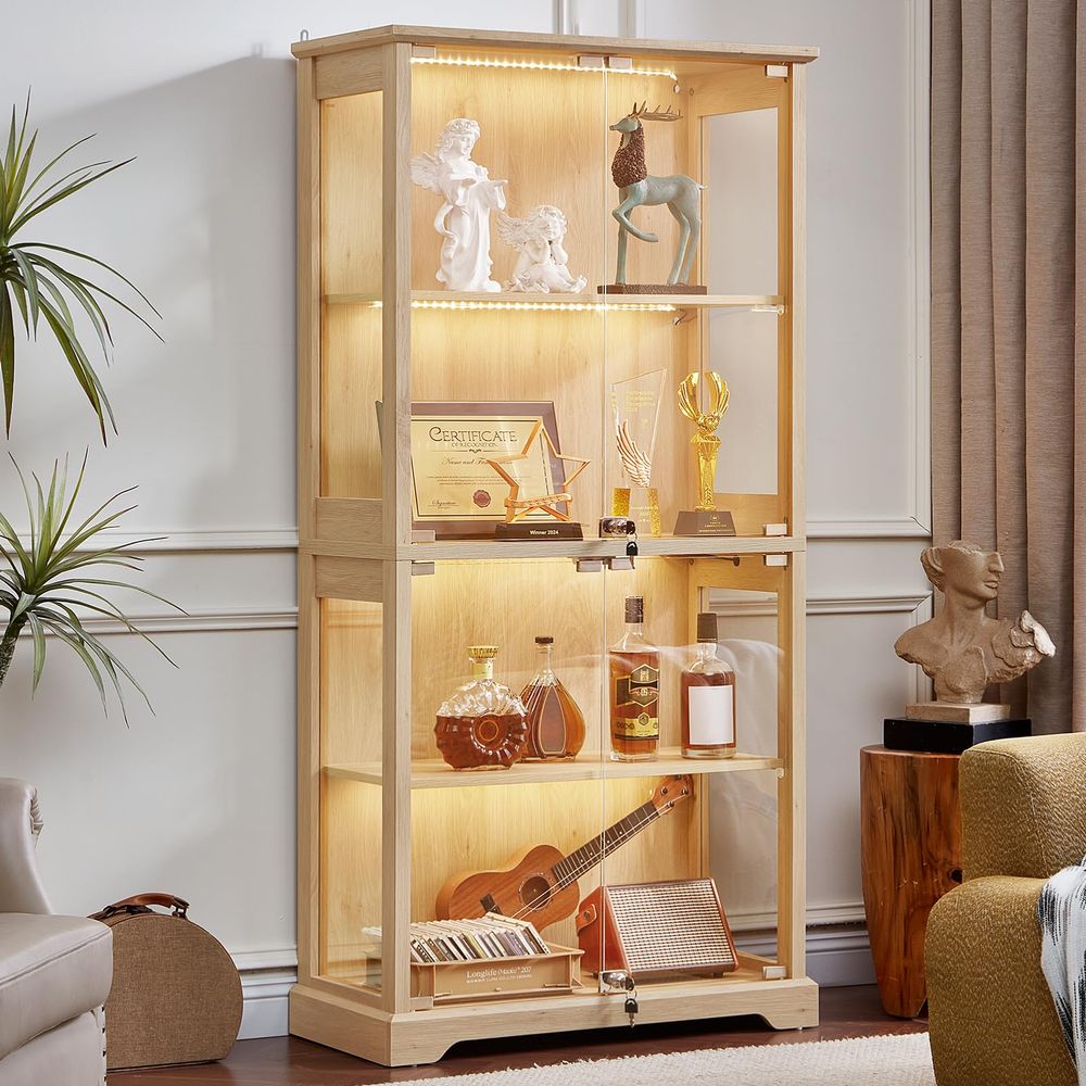 خزانة عرض زجاجية بتصميم ريفي م - مراجعة Glass Cabinet Display وسعره