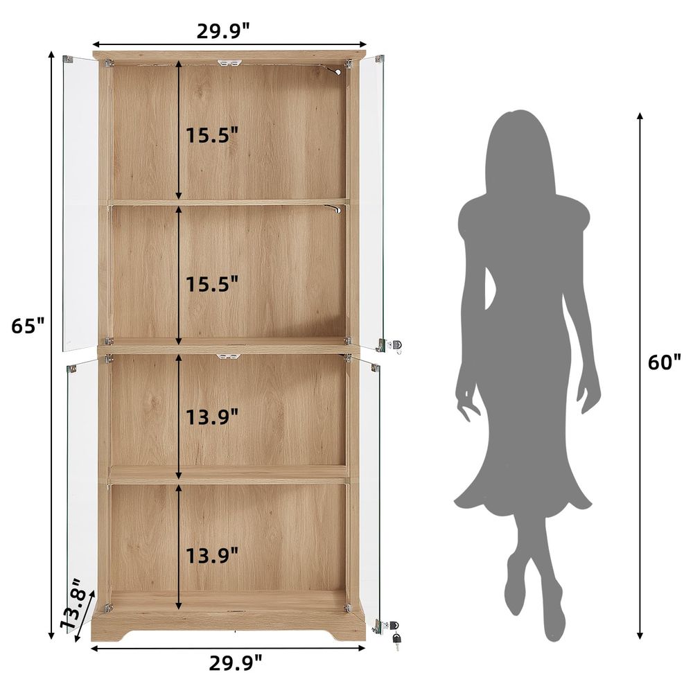 خزانة عرض زجاجية بتصميم ريفي م - مراجعة Glass Cabinet Display وسعره
