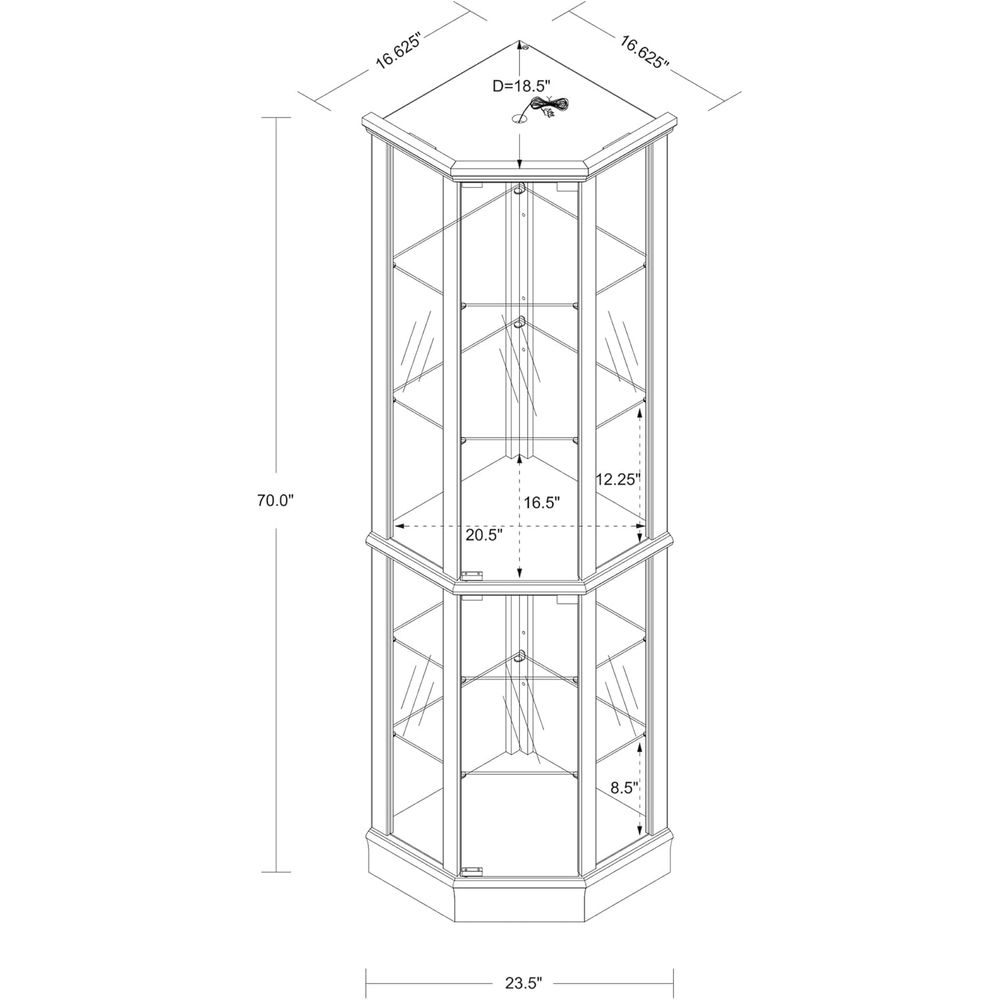 خزانة عرض زجاجية مضاءة بارتفاع - مراجعة Glass Cabinet Display وسعره