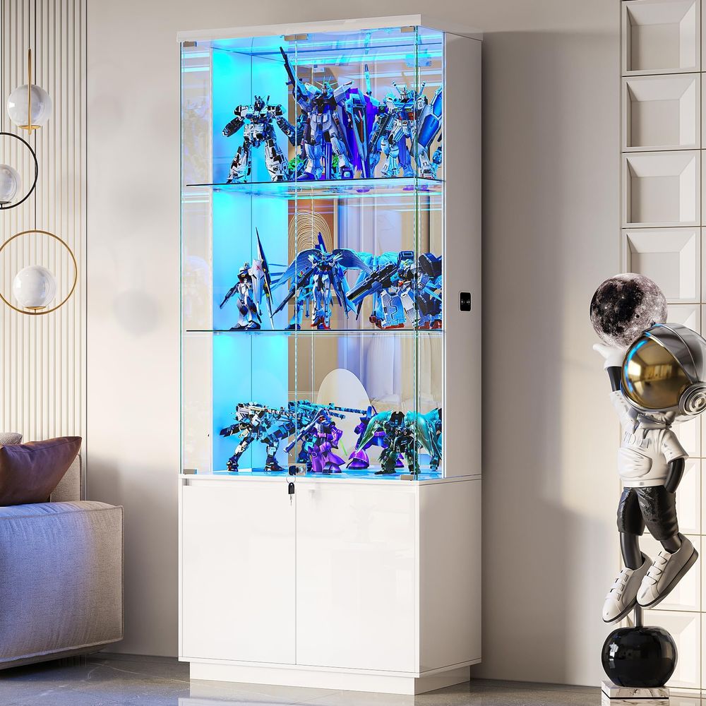 خزانة عرض طويلة بارتفاع 71 بوص - مراجعة Glass Cabinet Display وسعره